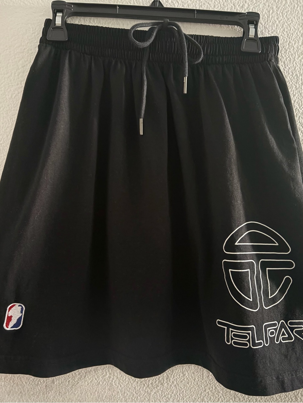 Telfar Athletic Sweatshirt Mini Skirt w/White Logo. Luxury Athleisure Streetwear